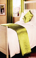 Passion Quilted Lime Green Bed Runner - Satin Silk Look (One Size)